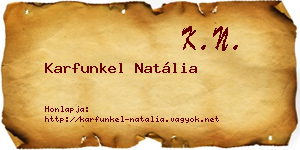 Karfunkel Natália névjegykártya